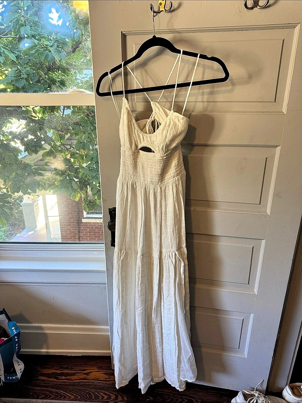 L*SPACE Textured Maxi Dress in White Size Small Like New